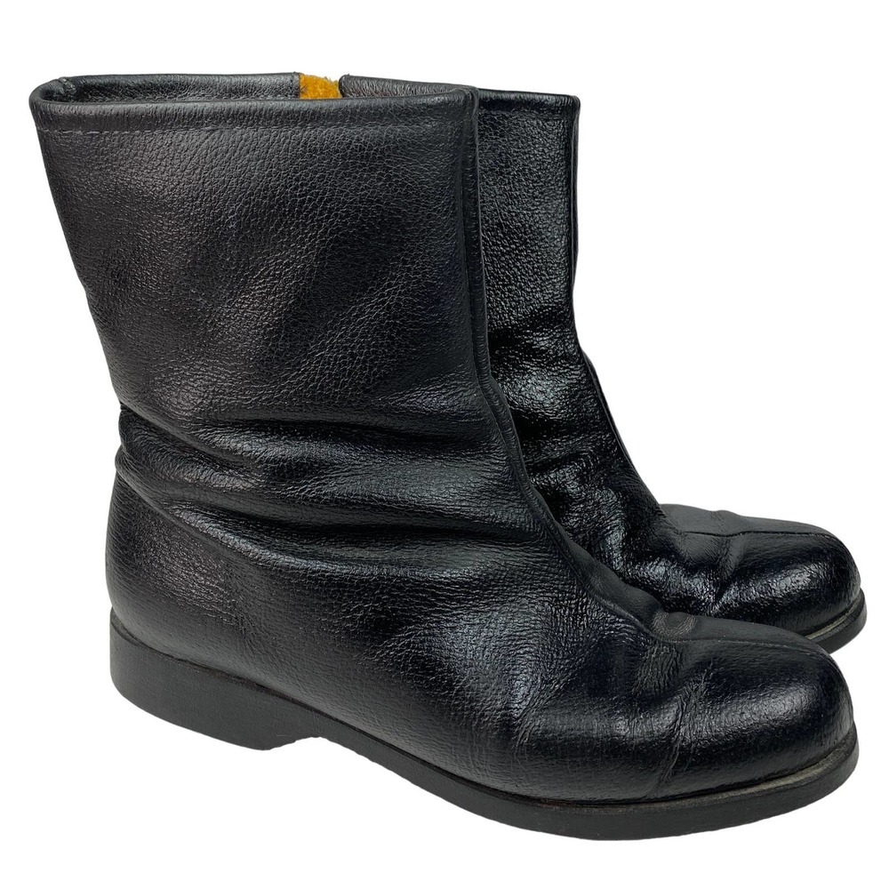 Vintage Hush Puppies Faux Leather Boots Sherpa Lined Side Zip Women Size 8 55857